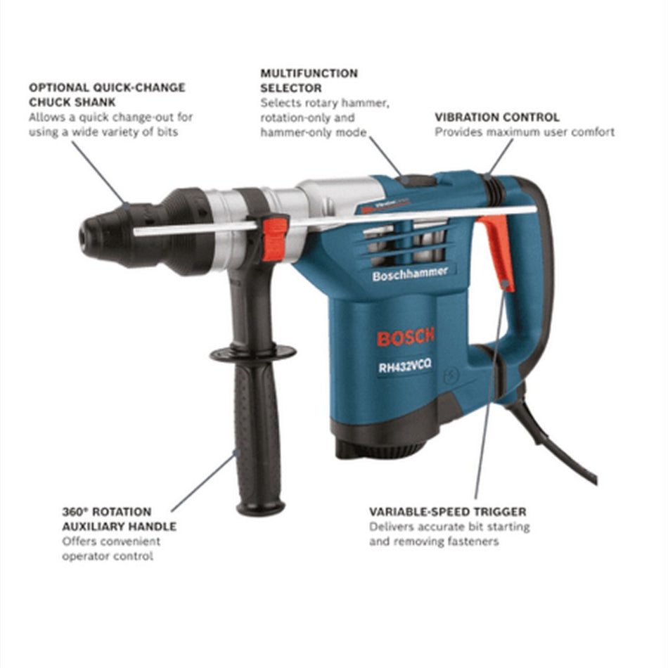 Bosch RH432VCQ SDS-plus 1-1/4" Rotary Hammer with Quick-Change Chuck