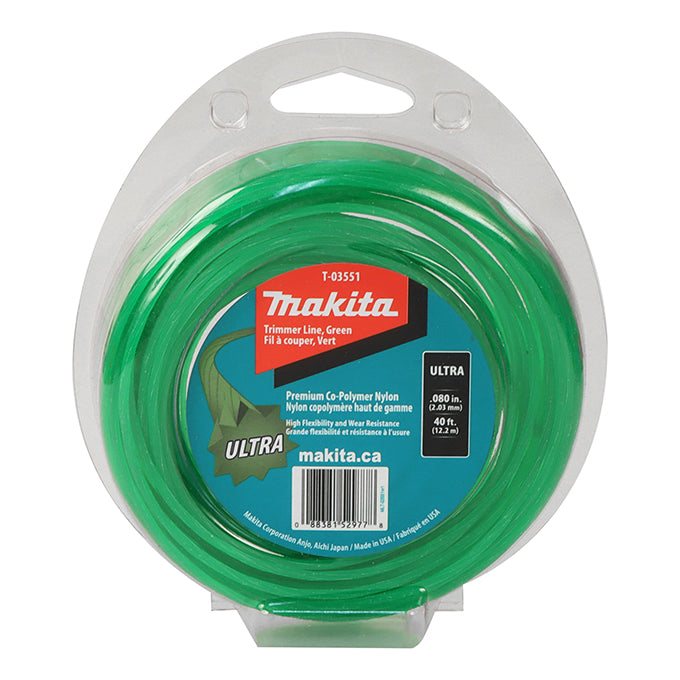 Makita T-03551 0.080" x 40' Green ULTRA Trimmer Lines