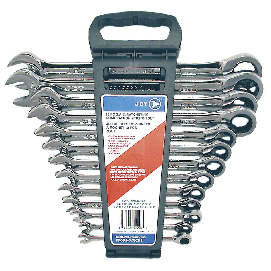 Jet 700312 13 Piece Long SAE Ratcheting Combination Wrench Set