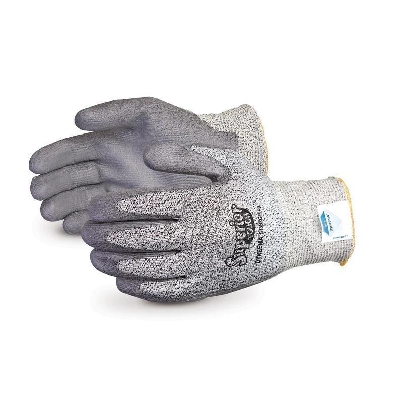 Superior Touch Grey 13-Gauge Economy Knit with Dyneema PU Palms