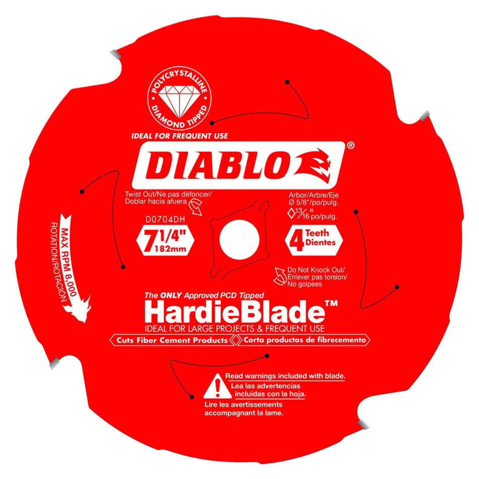 Diablo D0704DH 7-1/4" 4T Fiber Cement Hardie Blades