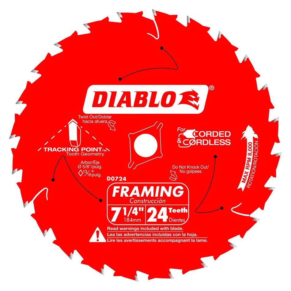 Diablo 7-1/4" 24T Framing Saw Blades - Bulk