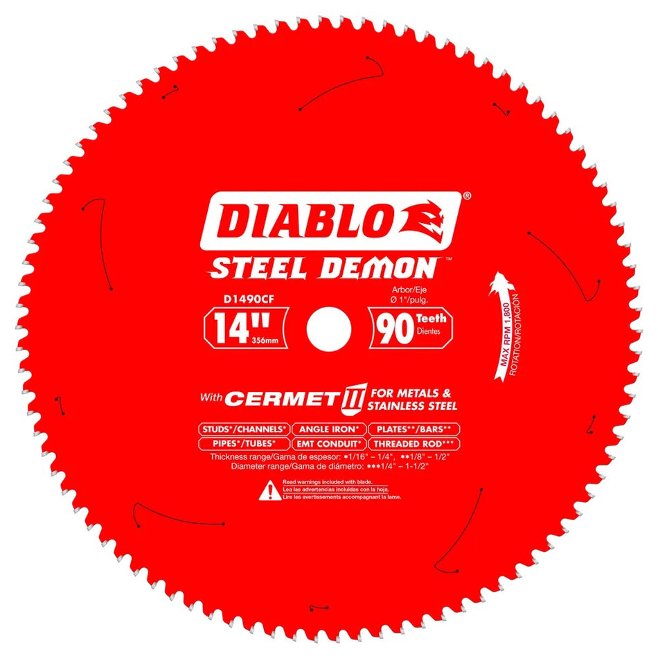 Diablo D1490CF 14" 90T Cermet II Saw Blade for Metals and Stainless Steel