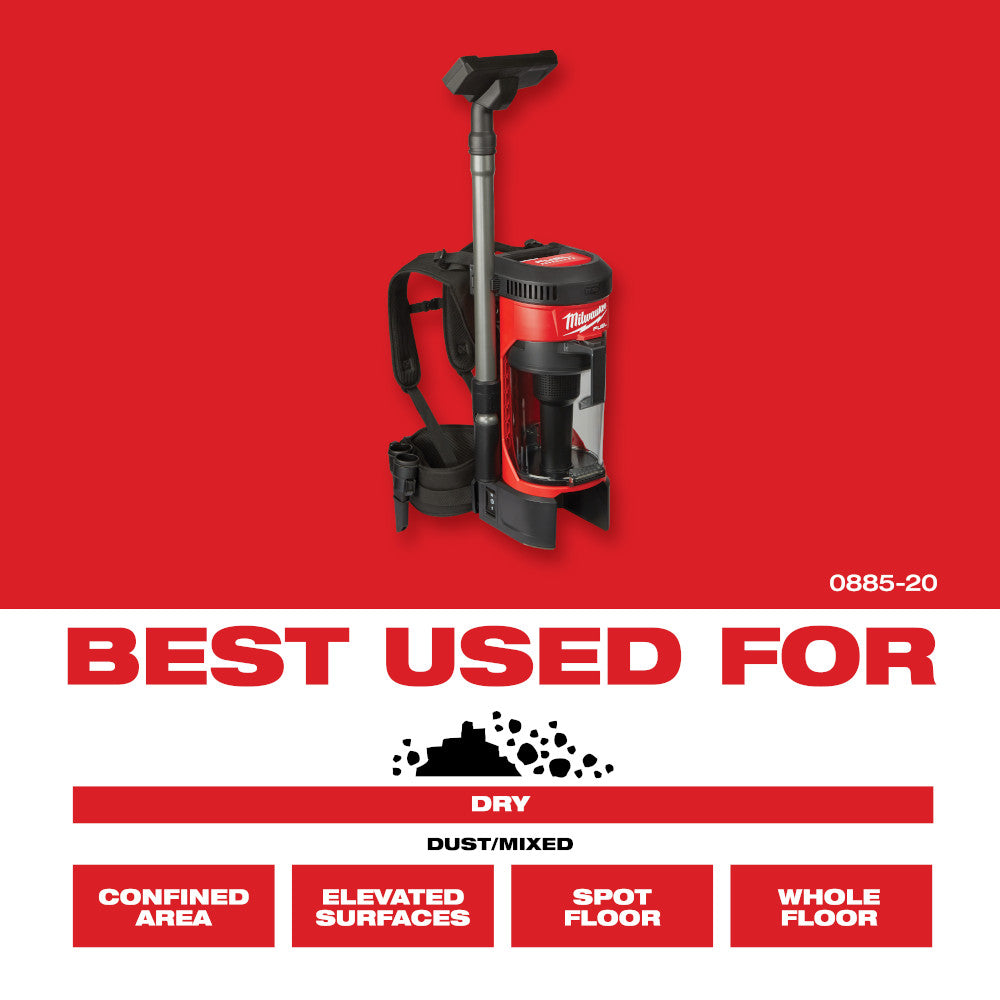 Milwaukee 0885-20 M18 3-in-1 Backpack Vacuum | Lethbridge
