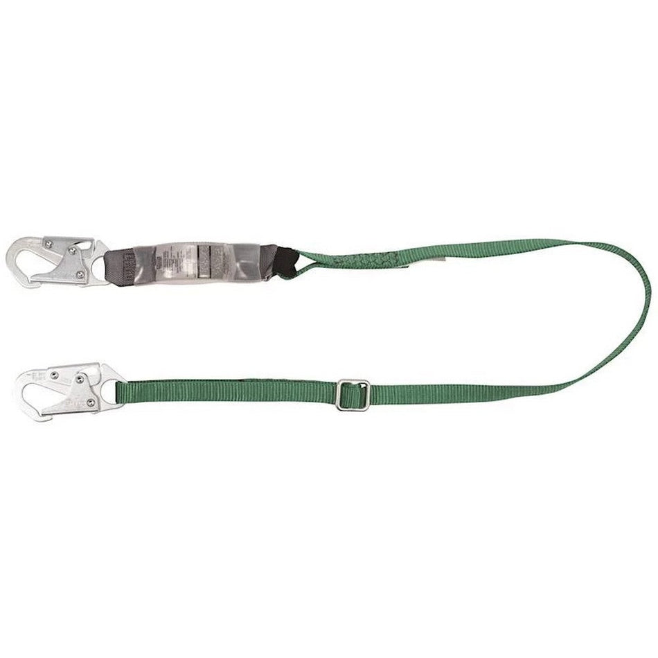 MSA 10188103 V-Series 6' Std Single-Leg Adjustable Energy Absorbing Lanyard Large Snaphooks