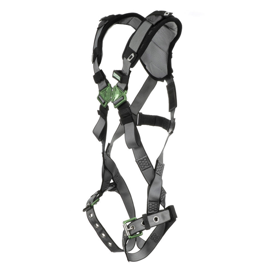 MSA 10194890 V-Fit XL Full-Body Safety Harness, Back D-Ring, Tongue Buckle Leg Straps