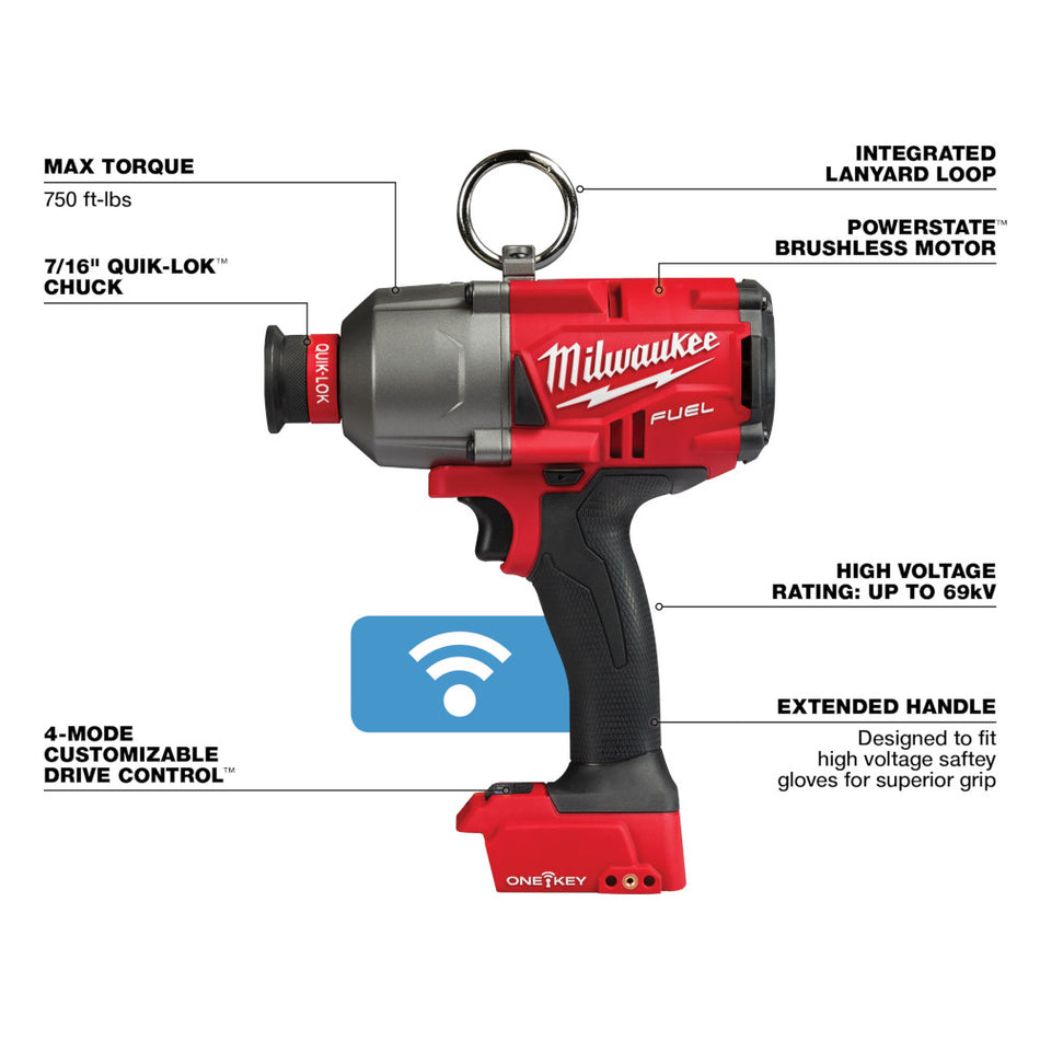 Milwaukee 2865-20 M18 FUEL 7/16" Hex Utility HTIW w/ ONE-KEY (Tool Only)