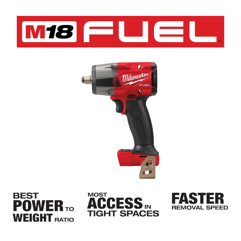 Milwaukee 2962-20 M18 FUEL 1/2" Mid-Torque Impact Wrench w/ Friction Ring (Tool only)