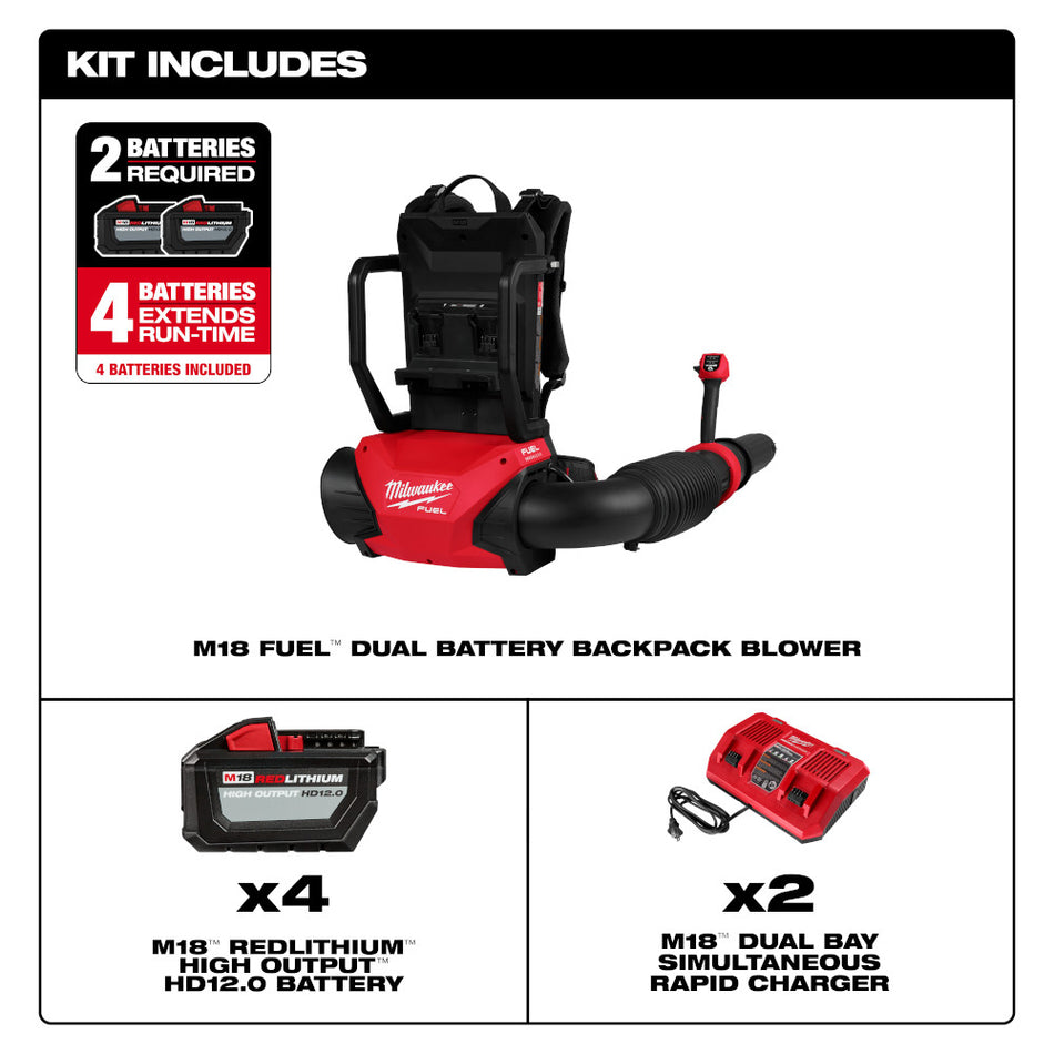 Milwaukee 3009-24HD M18 FUEL Dual Battery Backpack Blower Kit