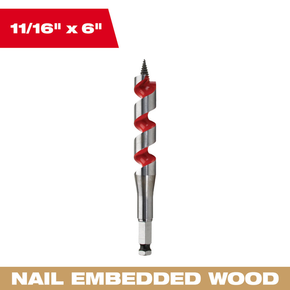 Milwaukee 48-13-0683 11/16" x 6" Ship Auger Bit
