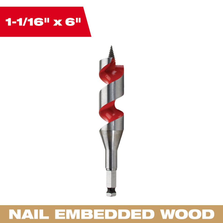 Milwaukee 48-13-1063 1-1/16" x 6" Ship Auger Bit