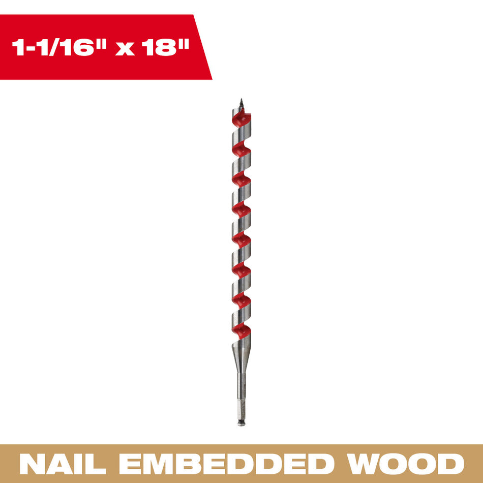 Milwaukee 48-13-6010 1-1/16" x 18" Ship Auger Bit