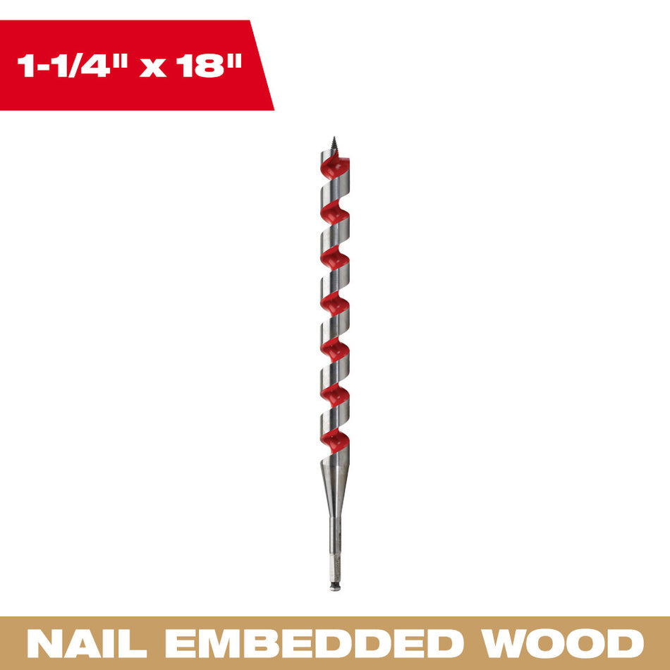Milwaukee 48-13-6250 1-1/4" x 18" Ship Auger Bit