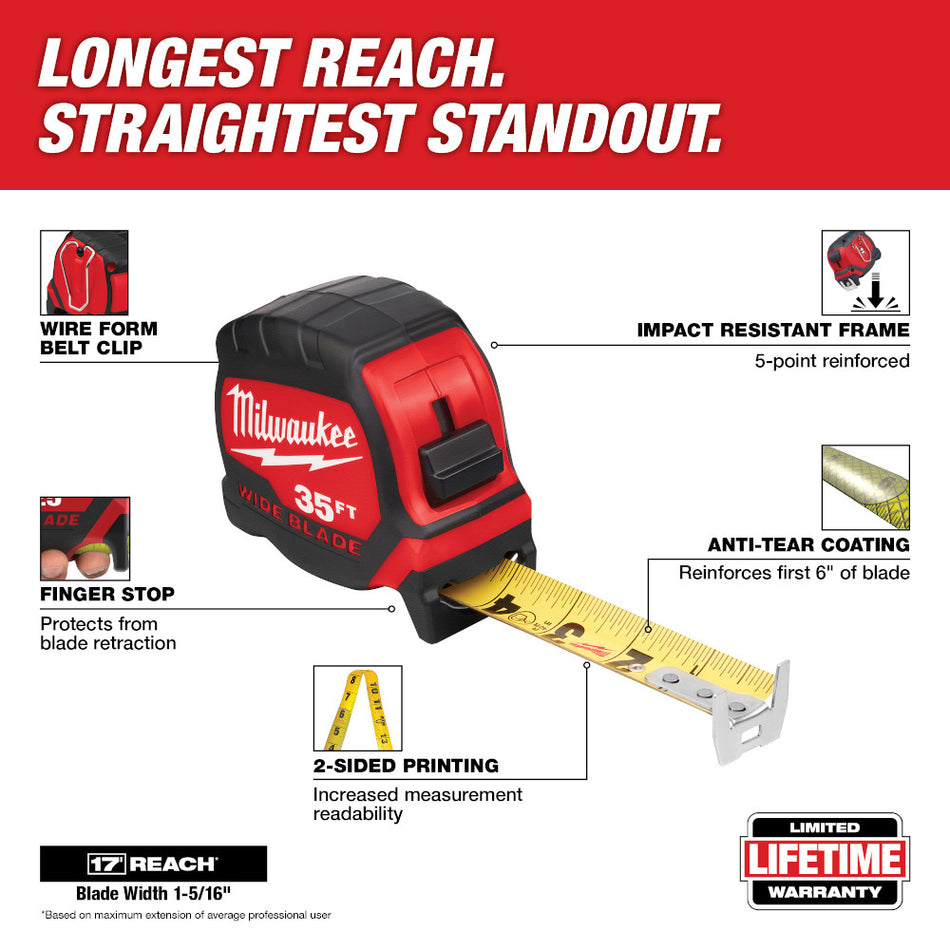 Milwaukee 48-22-0235 35' Wide Blade Tape Measure