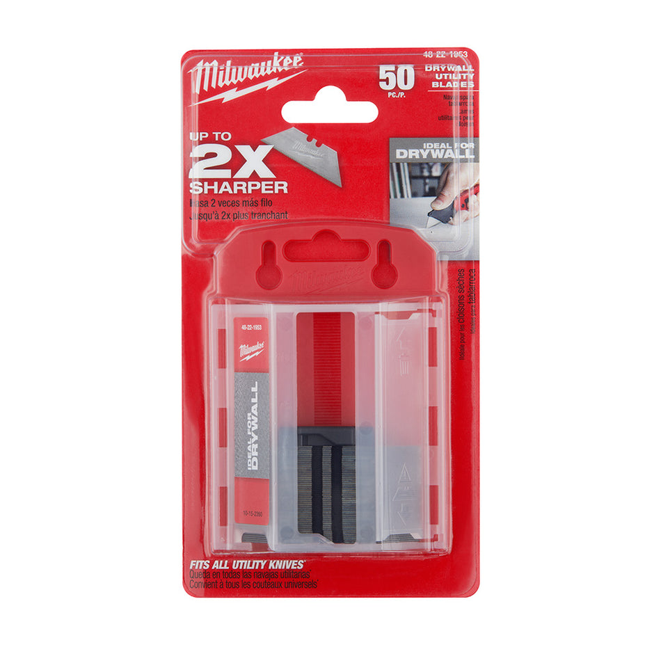 Milwaukee 48-22-1953 50 PC Drywall Utility Knife Blades w/ Dispenser