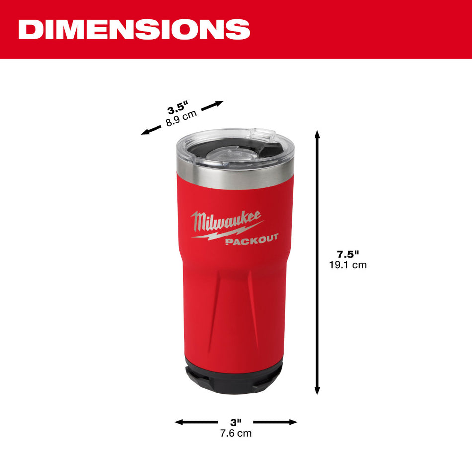 Milwaukee 48-22-8392R PACKOUT Red 20oz Tumbler