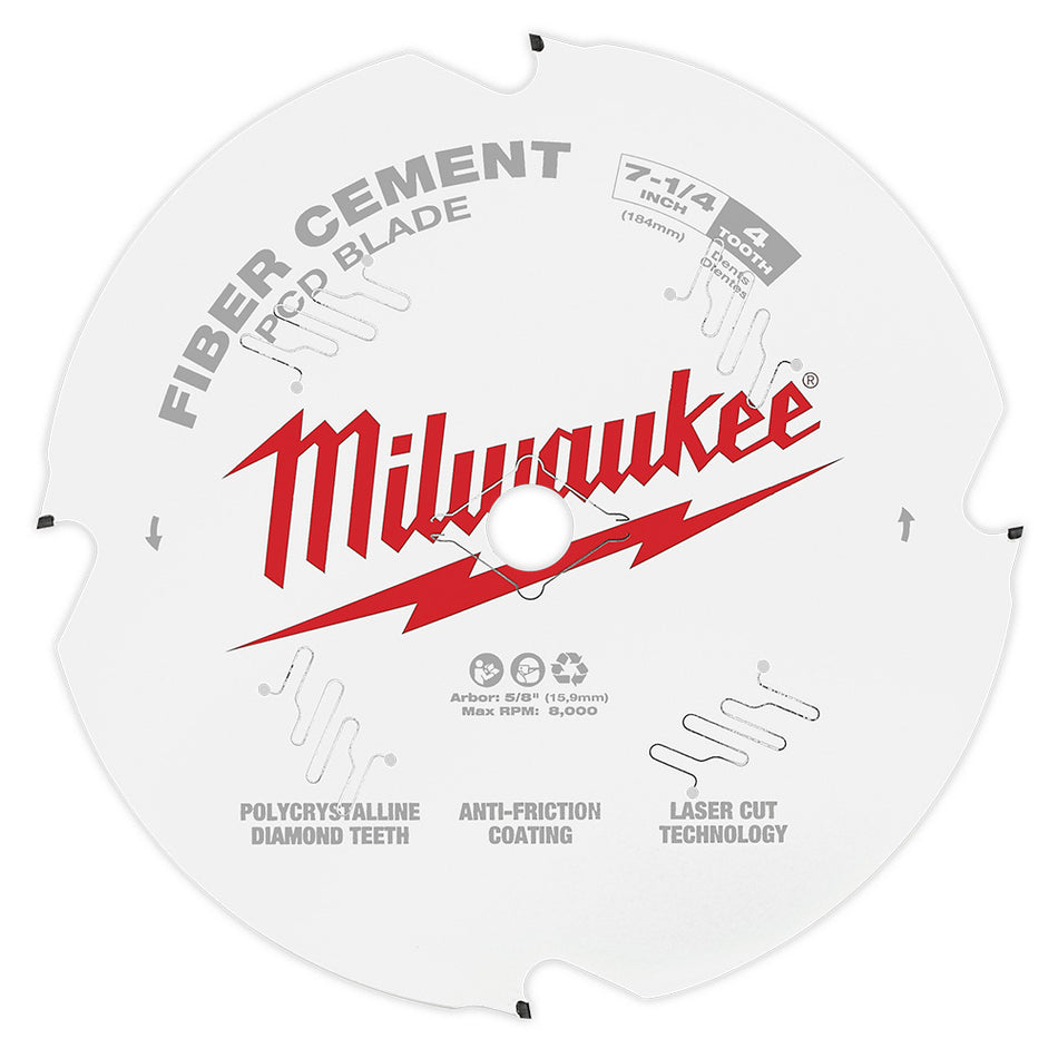 Milwaukee 48-40-7000 7-1/4" PCD/Fiber Cement Circular Saw Blade