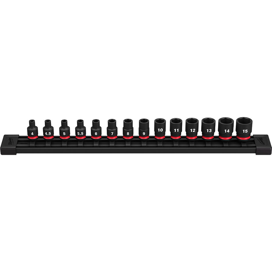 Milwaukee 49-66-7002 14-PC 1/4" Drive SHOCKWAVE Impact Duty Metric Standard 6 Point Socket Set