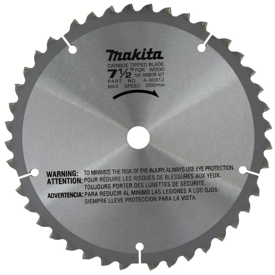 Makita A-90912 7‑1/2" 40T Carbide‑Tipped Miter Saw Blade