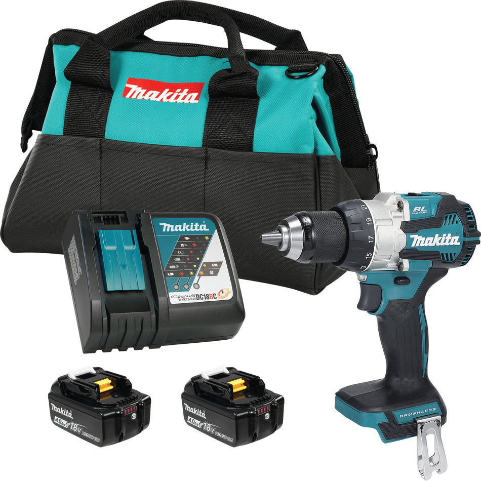 Makita DHP489RMEX 18V LXT Brushless 1/2" Hammer Drill-Driver (2) 4Ah Kit