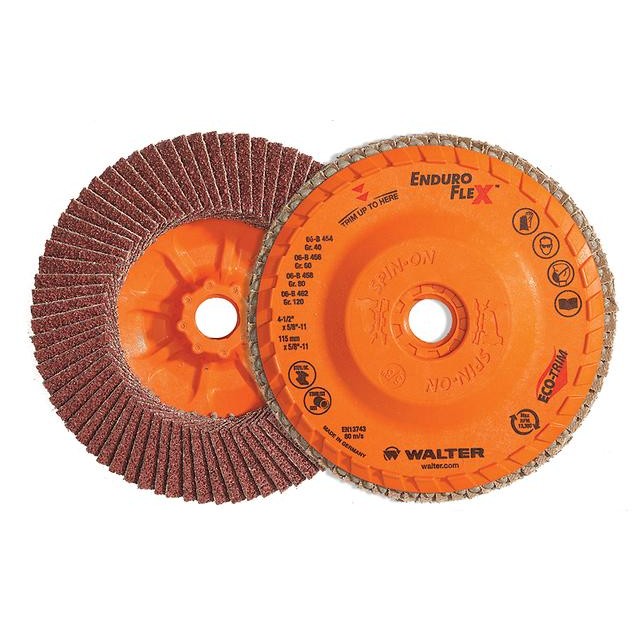 Walter 06B504 5" 40 grit ENDURO-FLEX Spin-On Type 27S Flap Discs