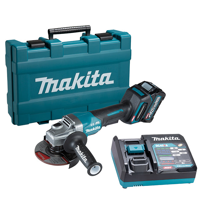 Makita GA013GM102 40V MAX XGT Brushless 5" Angle Grinder w/Paddle Switch, 4.0Ah x1Kit