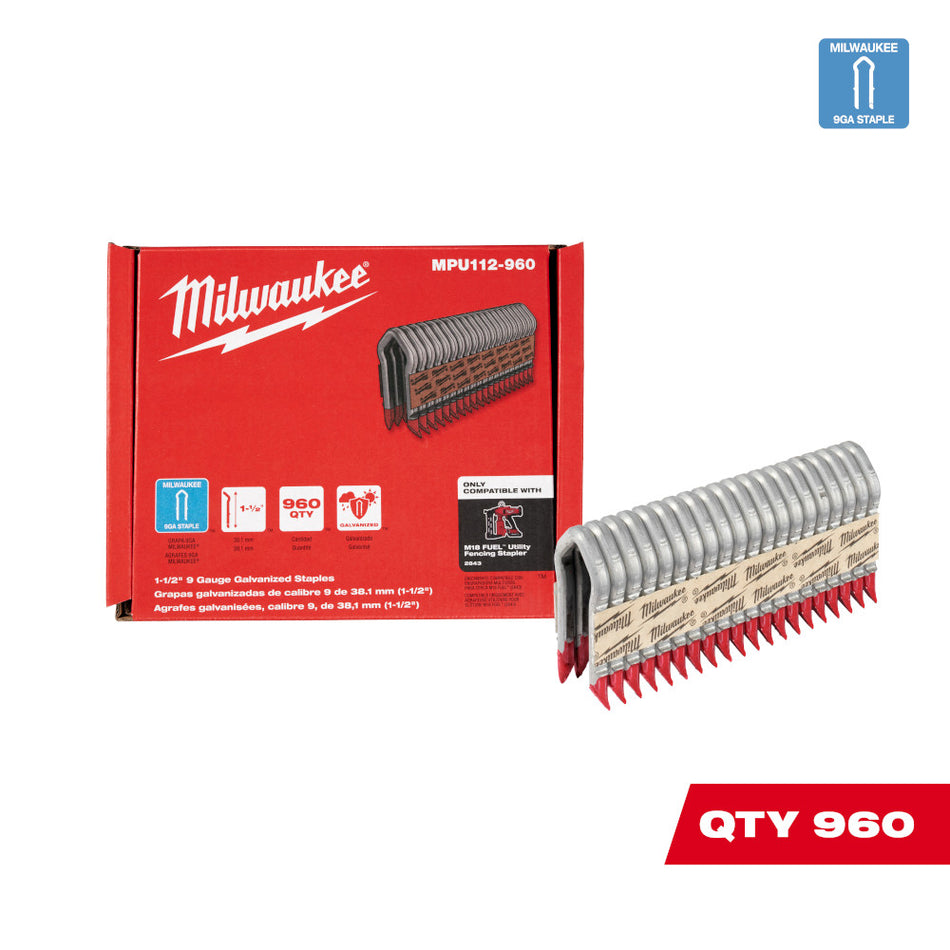 Milwaukee MPU112-960 1-1/2" 6 Gauge Galvanized Staples