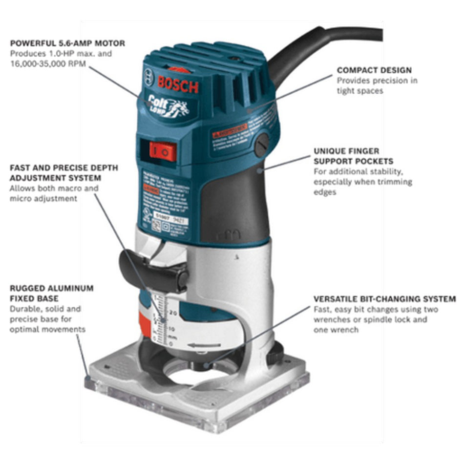 CLEARANCE Bosch PR20EVS Colt Electronic Variable-Speed Palm Router