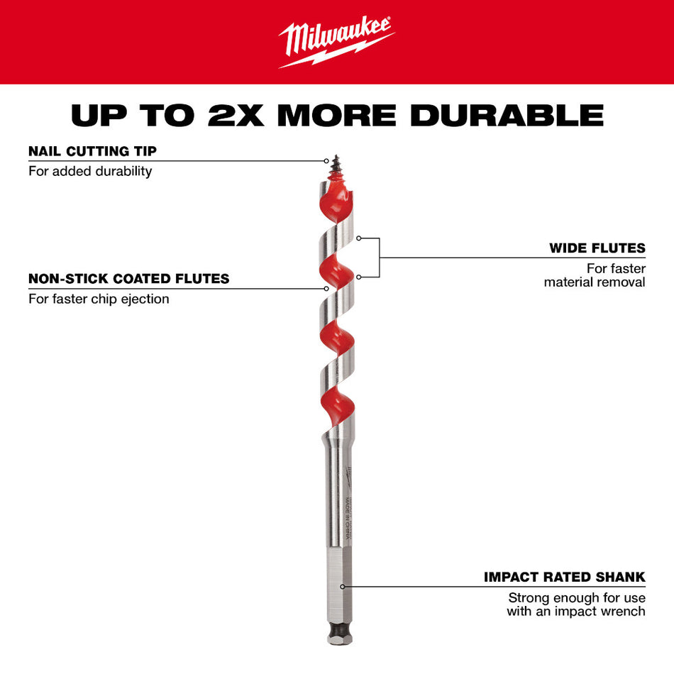 Milwaukee 48-13-6010 1-1/16" x 18" Ship Auger Bit