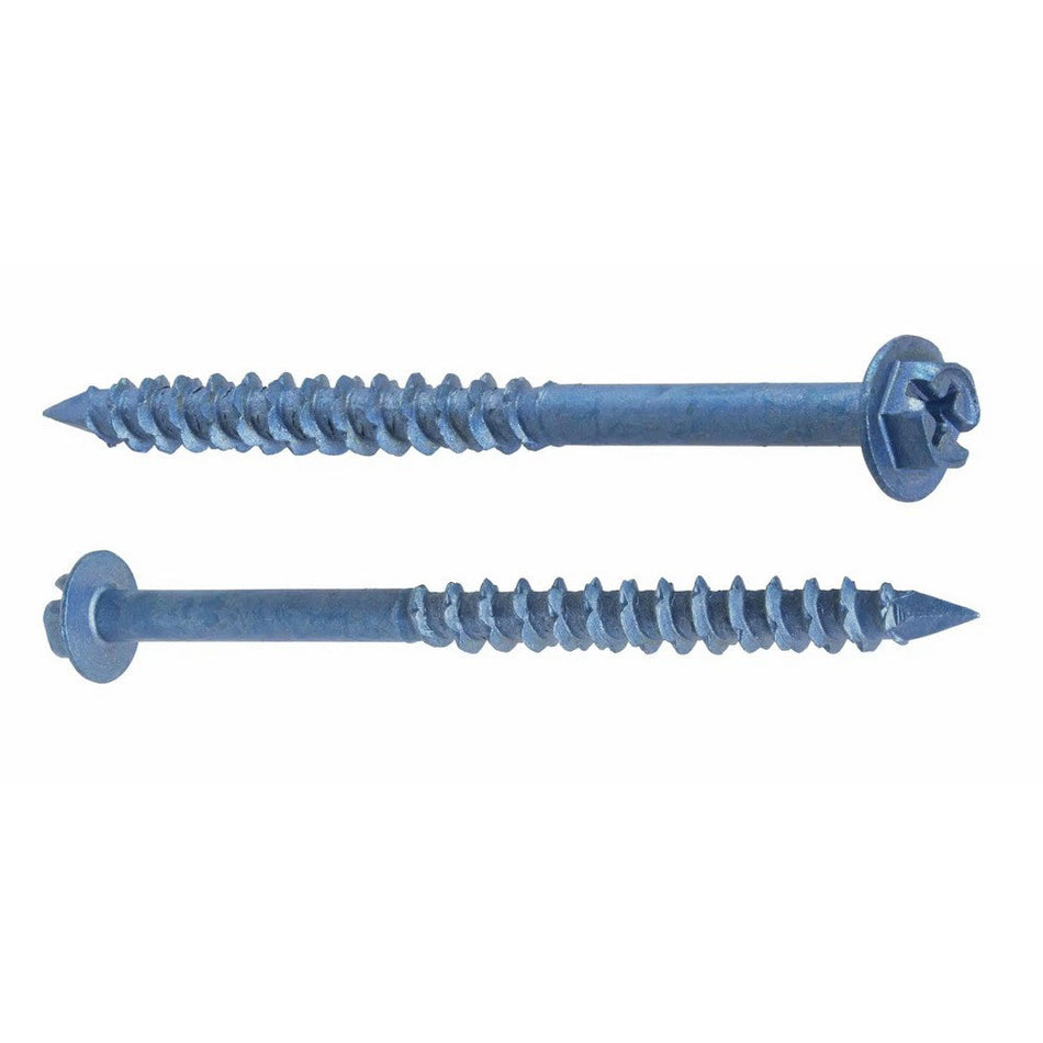 UCAN 3/16" x 4" Super Scru-It Anchors - Blue Ruspro Coated - Hex Washer Head
