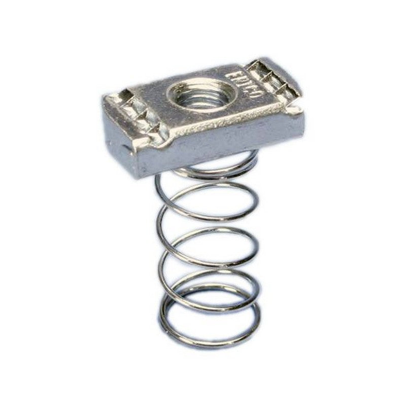 1/2" Strut Spring Nut with Spring, Zinc Plated