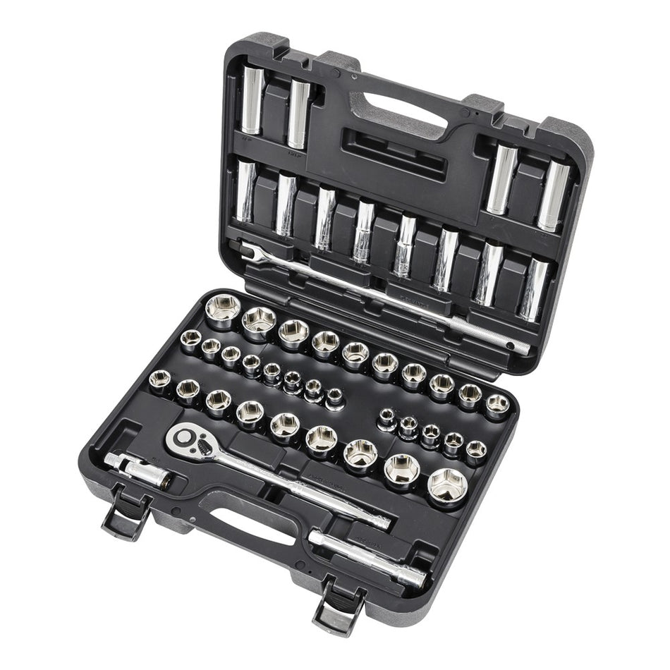 ITC 20135 ITC 49 Piece 1/2" DR SAE / Metric Chrome Socket Wrench Set