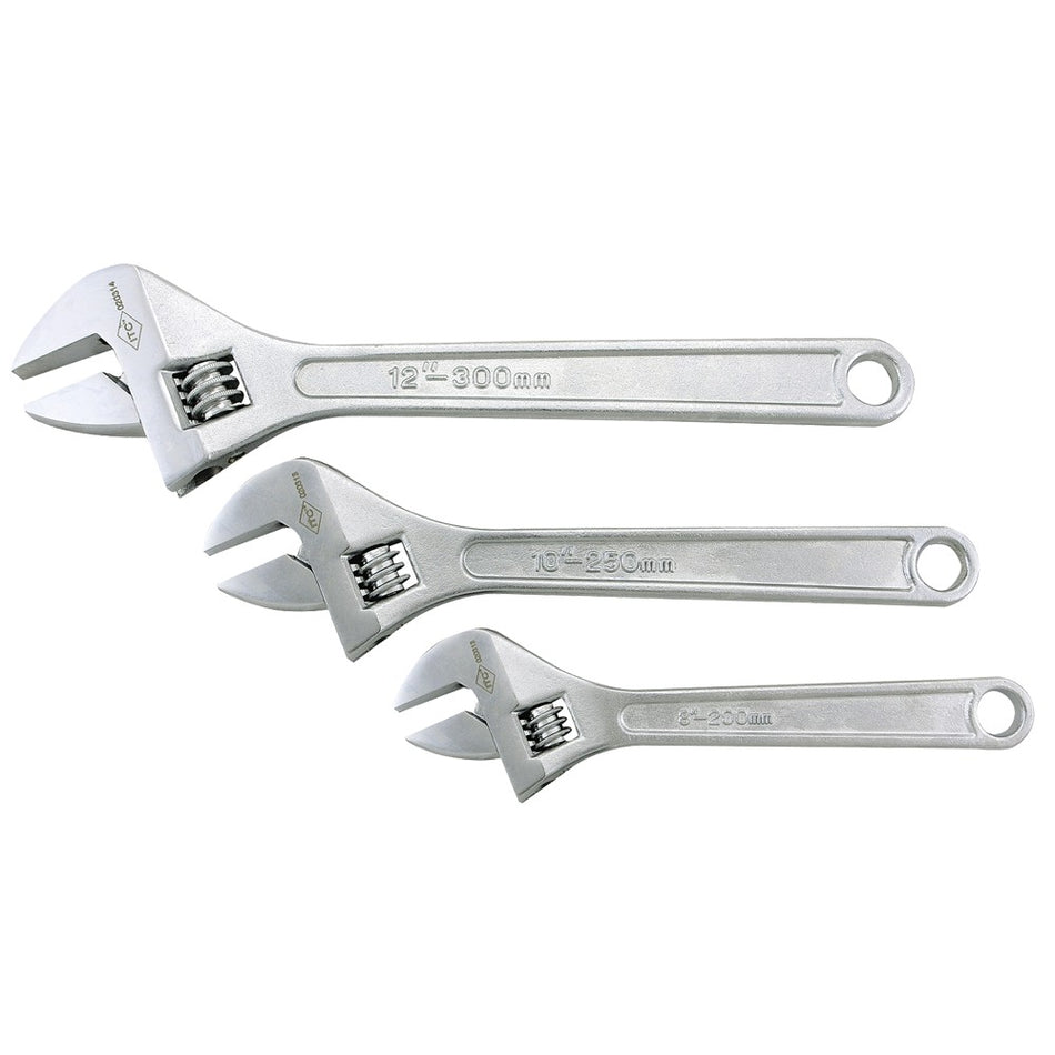 ITC 3 Piece Chrome Vanadium Adjustable Wrench Set