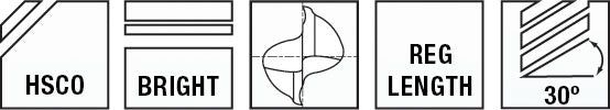 SOWA End Mills 2 Flute Double End Regular Length HSCO