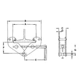 Jet 120615 2 Ton VBC Series Beam Clamp