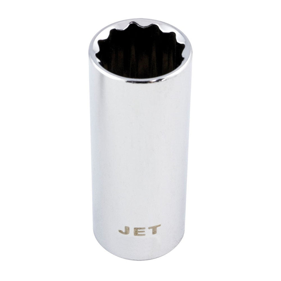 Jet 671414 3/8" DR x 7/16" 12 Point Deep Chrome Socket