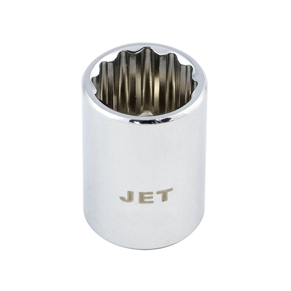 Jet 670214 1/4" DR x 7/16" 12 Point Regular Chrome Socket
