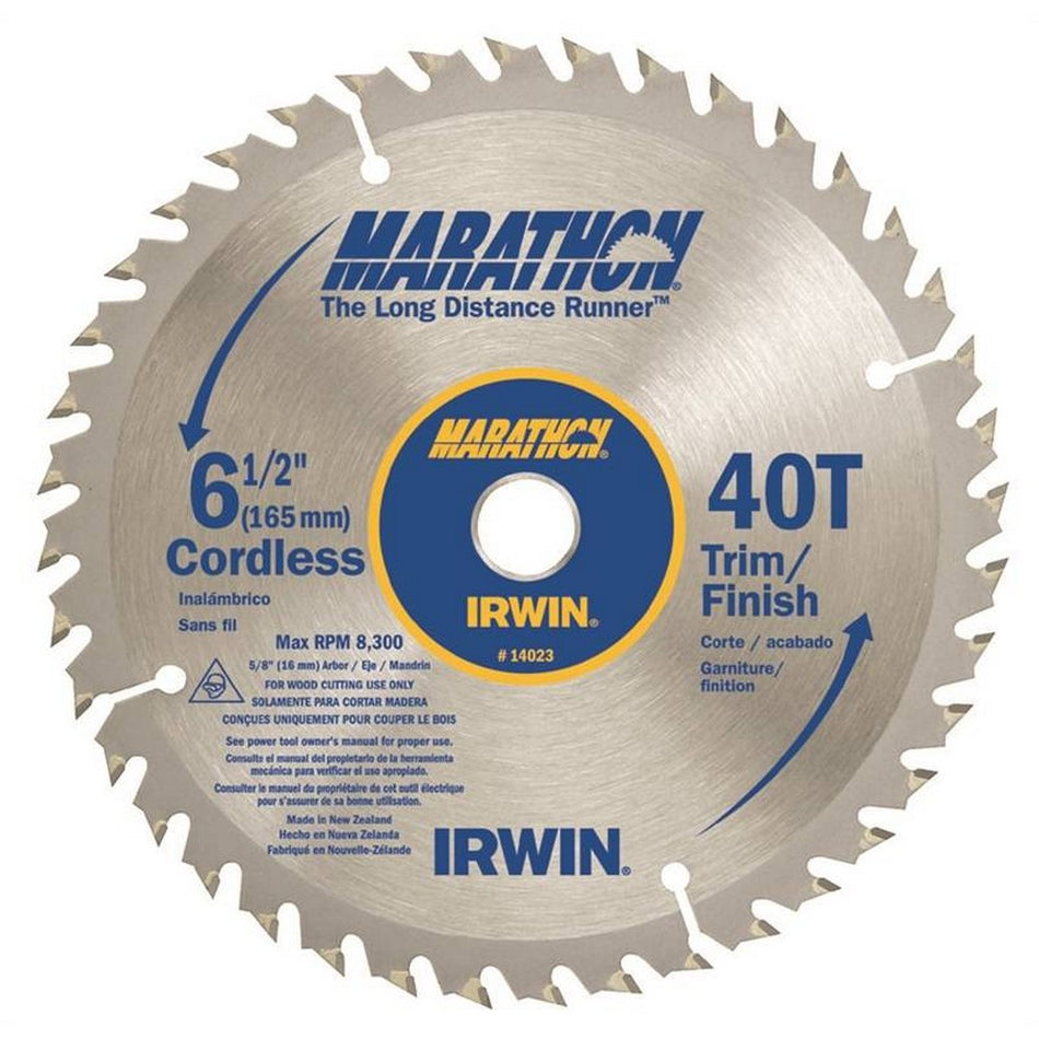 CLEARANCE IRWIN Marathon 6-1/2" 40T Combination Circular Saw Blades