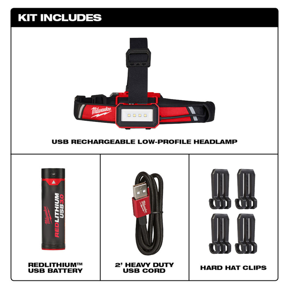 Milwaukee 2115-21 REDLITHIUM USB Low-Profile Headlamp