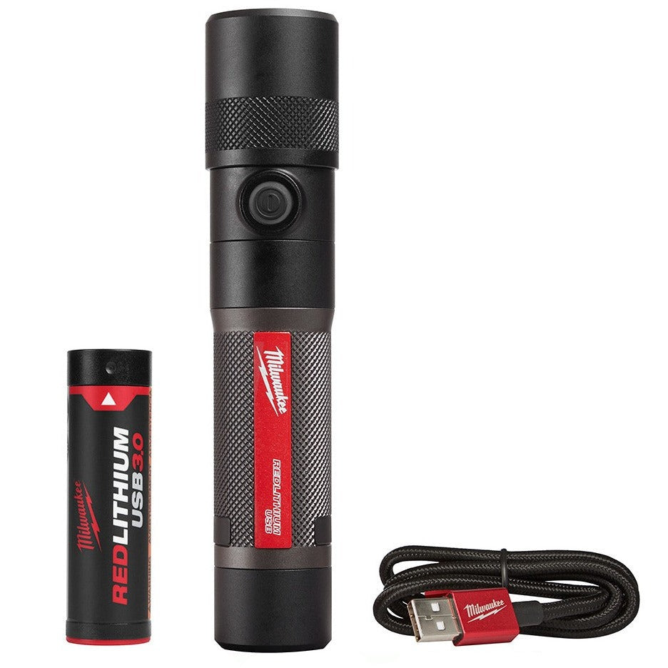 Milwaukee 2161-21 REDLITHIUM USB 1100L Twist Focus Flashlight