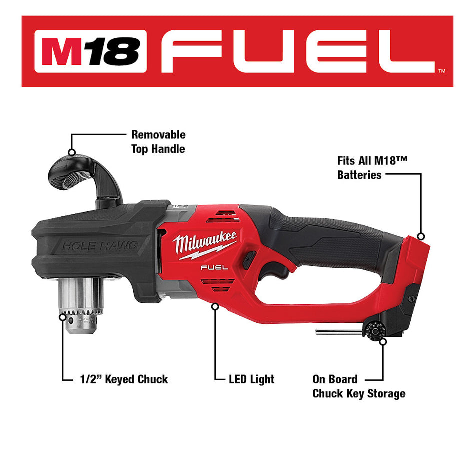 Milwaukee 2807-20 M18 FUEL HOLE HAWG 1/2" Right Angle Drill (Tool Only)