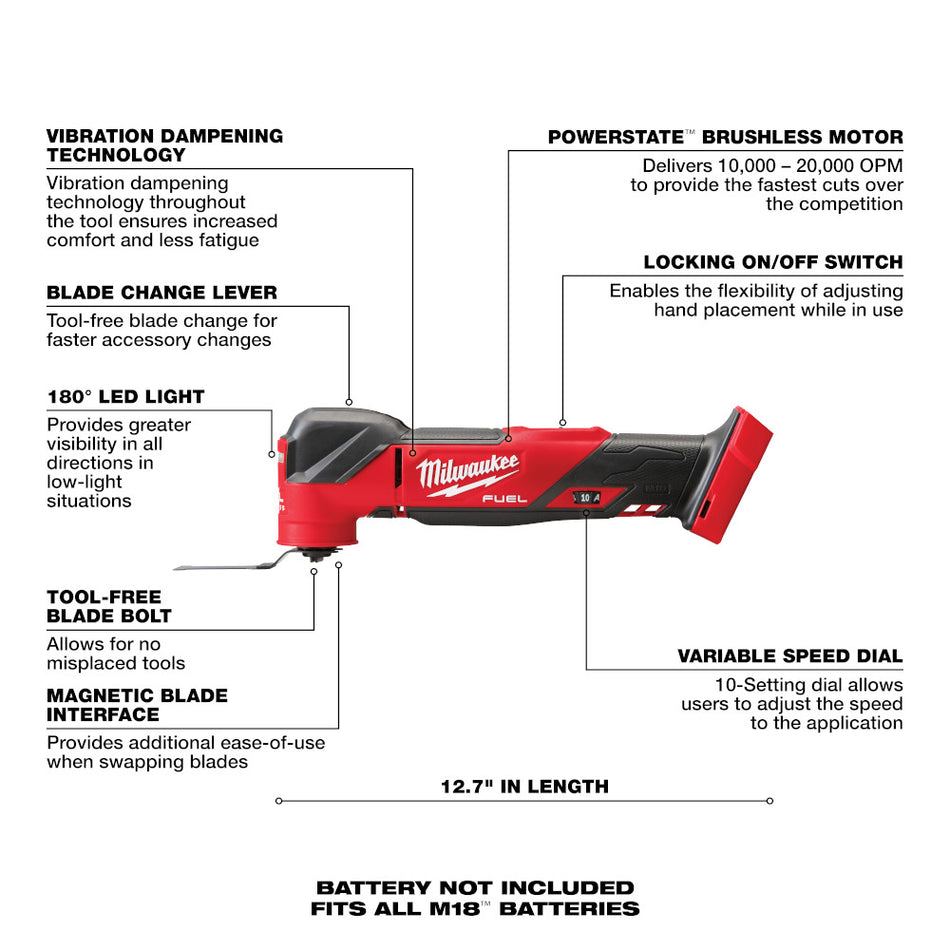 Milwaukee 2836-20 M18 Fuel Oscillating Multi-Tool