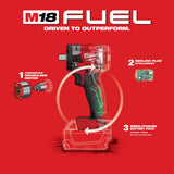 Milwaukee 2855P-20 M18 FUEL 1/2" Compact Impact Wrench w/ Pin Detent Bare Tool