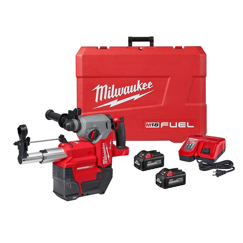 Milwaukee 2912-22DE M18 FUEL 1" SDS Plus Rotary Hammer w/ Dust Extractor Kit