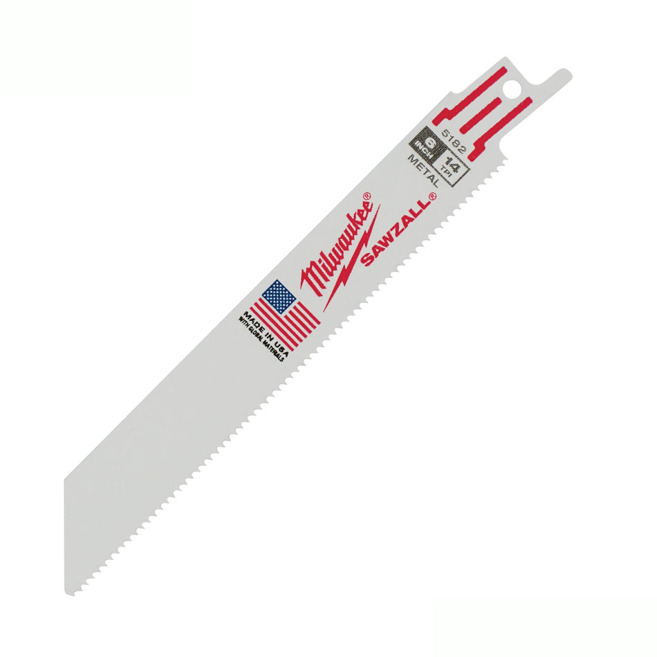 Milwaukee 6" 14 tpi SAWZALL Standard Metal Blades - 50 pack