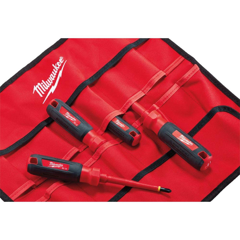 Milwaukee 48-22-2204 4PC 1000V Insulated Screwdriver Set w/Roll Pouch