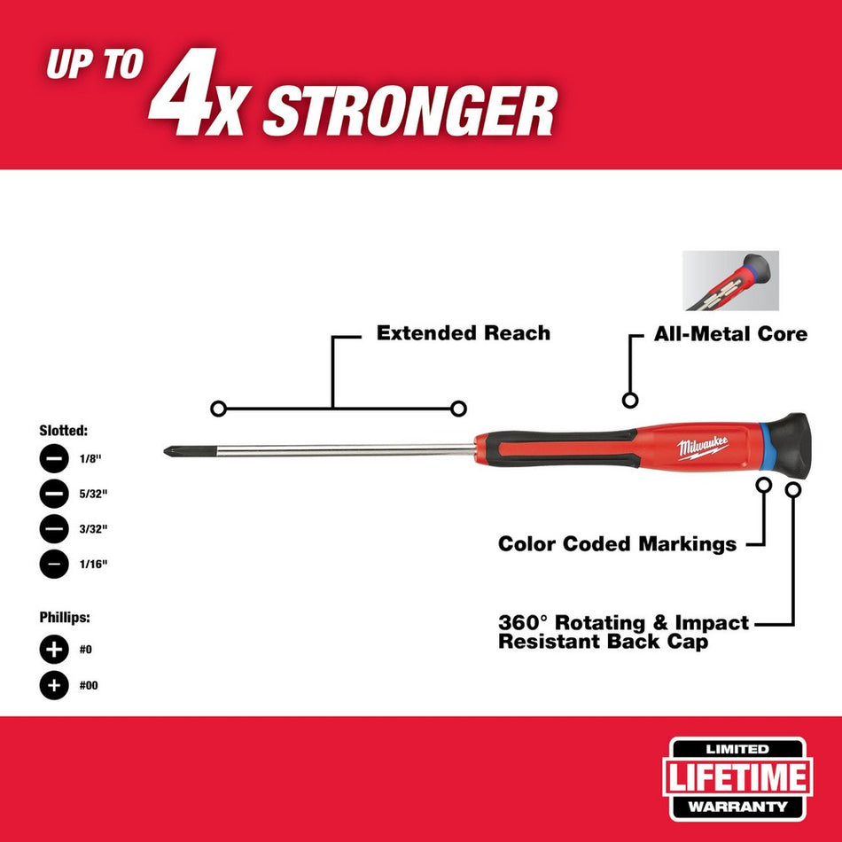 Milwaukee 48-22-2606 6PC Precision Screwdriver Set with Case