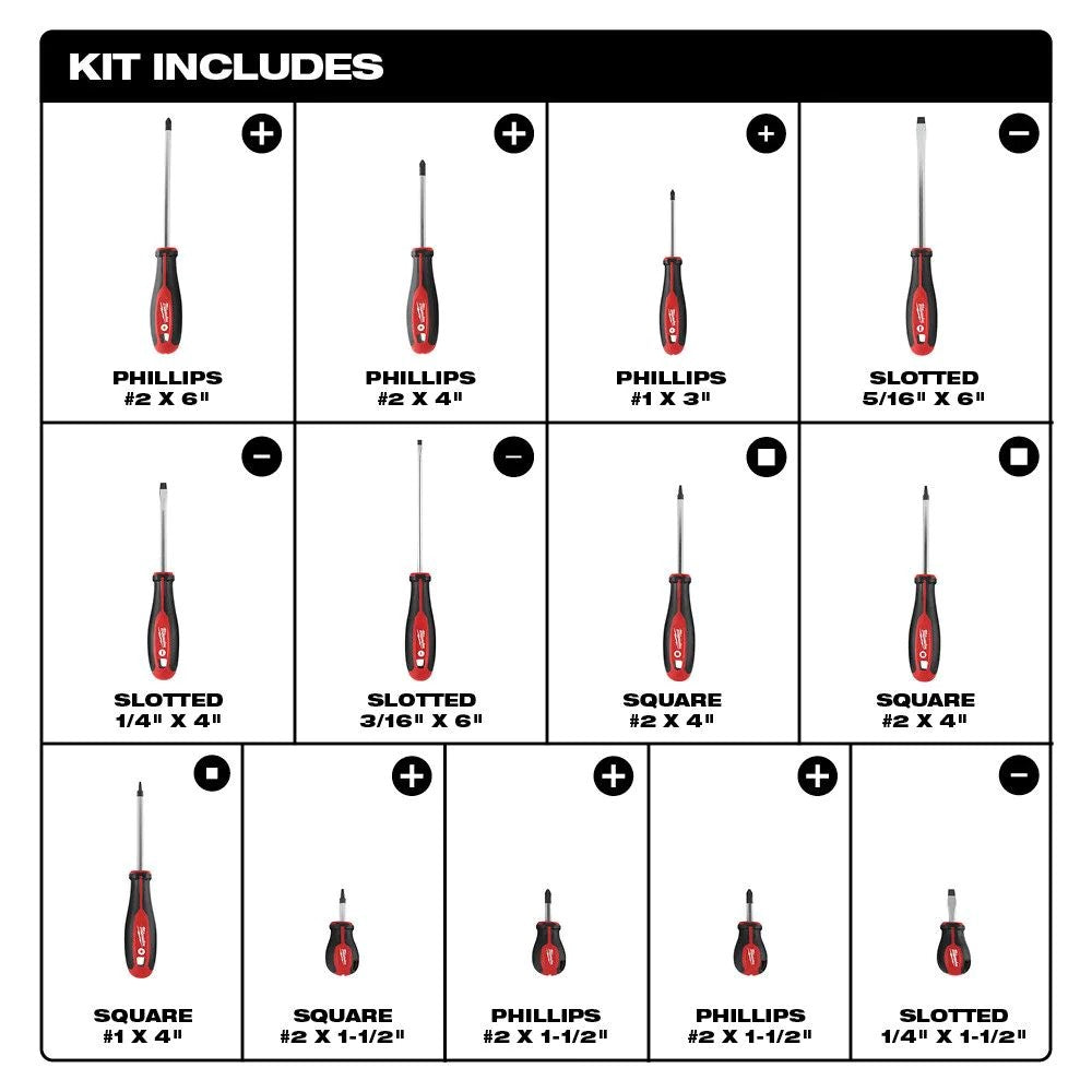 Milwaukee 48-22-2713 13-piece Tri-Lobe Screwdriver Kit | LF