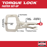 Milwaukee 48-22-3521 11" TORQUE LOCK Locking C-Clamp with Swivel Jaws