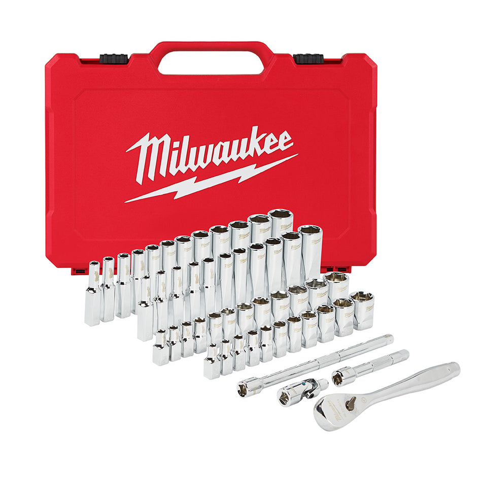 Milwaukee 48-22-9004 1/4" DR 50pc Ratchet & Socket Set - SAE & Metric